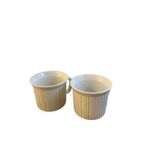 2 Corning French white mugs Stoneware cups 20 oz microwave/oven safe